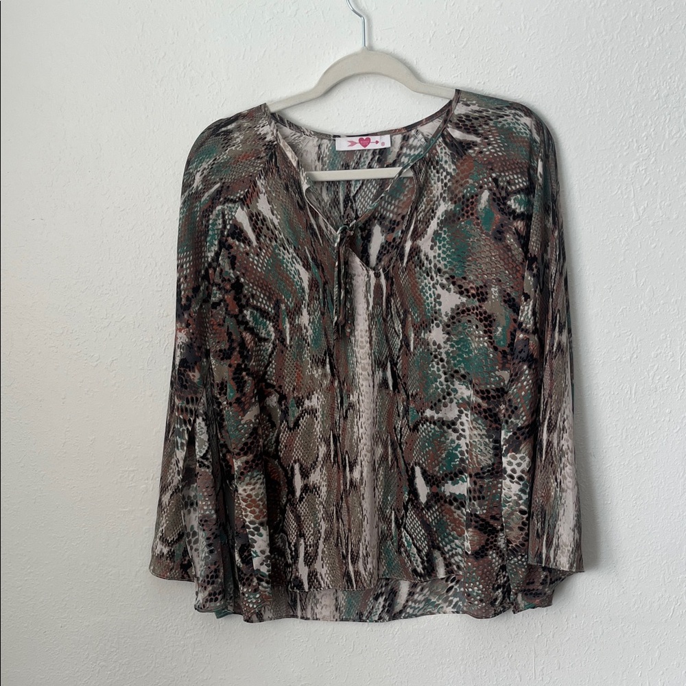 Buddy Love Women's Multicolor Snake Print Top